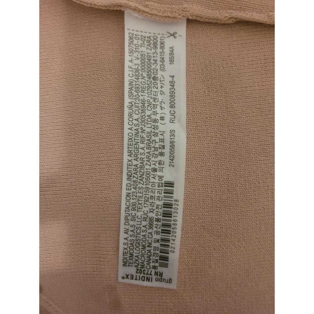Zara Tan Cropped Ribbed Tank Size Small - Picture 6 of 7